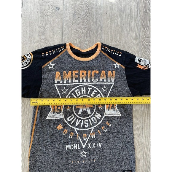 American Fighter Division Shirt Adult Large Gray Short Sleeve Men performance - Picture 5 of 7